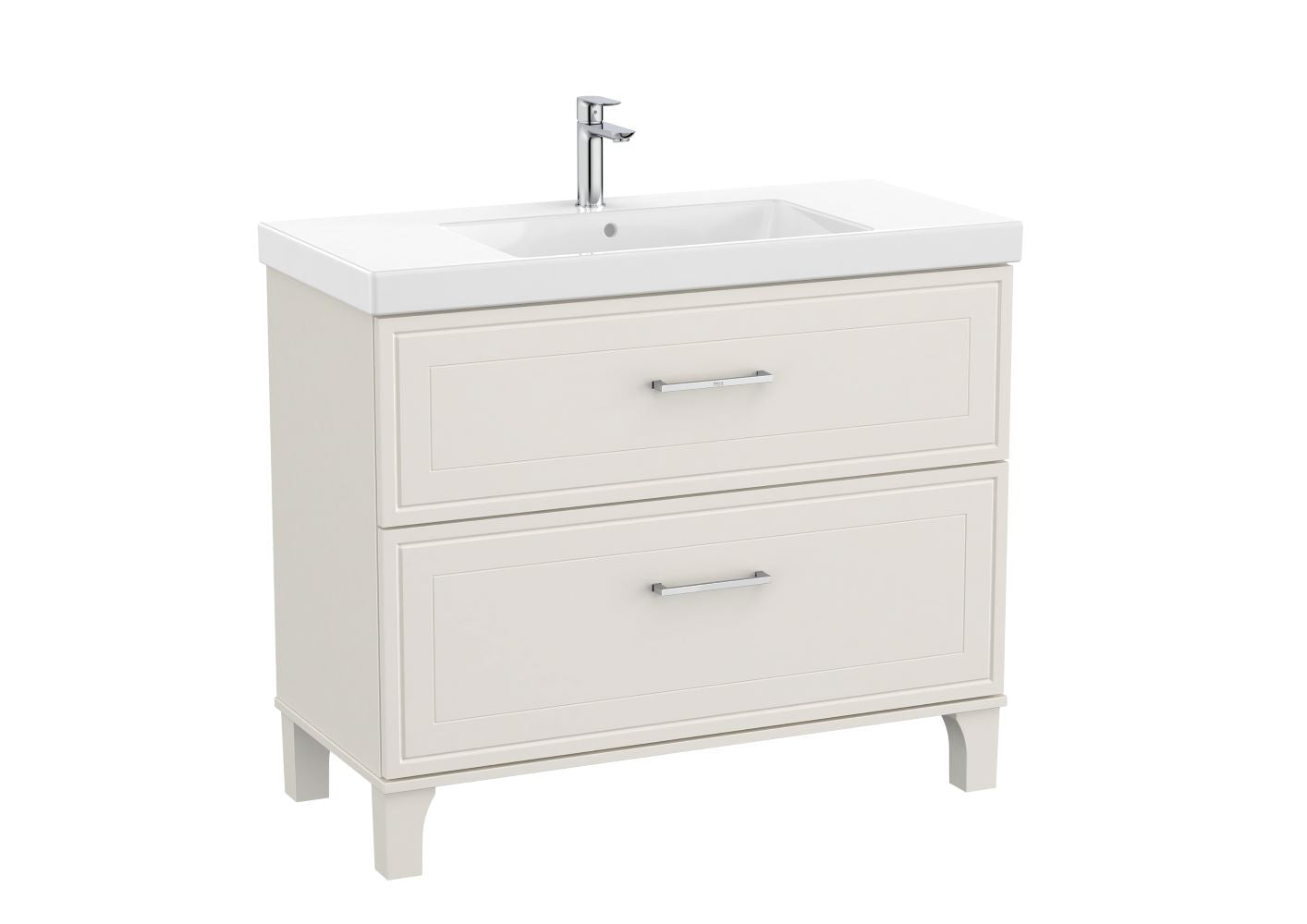 Roca Romea Vanity Unit ONLY, 2 Drawer 1000mm Matte White