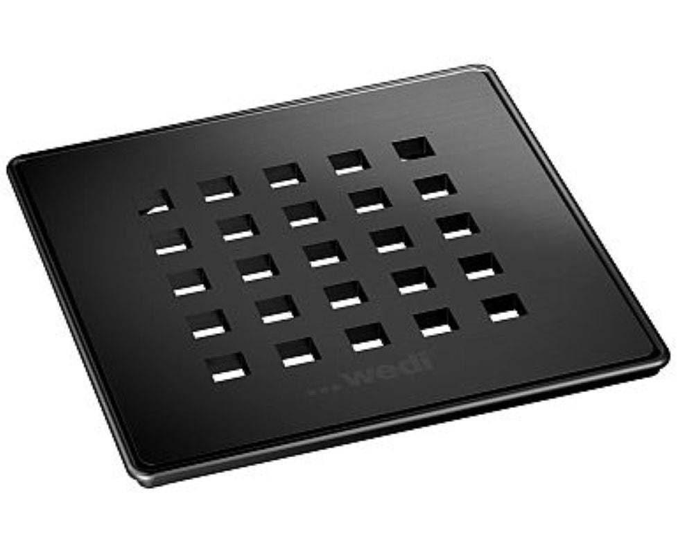 wedi Fundo drain grid 5.1 metallic black, square solid 115x115x5mm