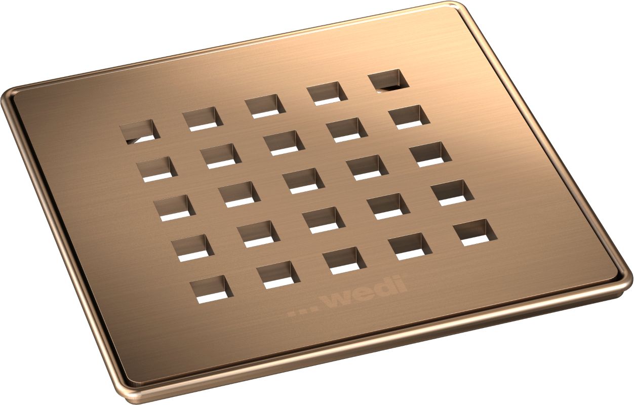 wedi Fundo drain grid 5.1 metallic rose-gold, square solid 115x115x5mm