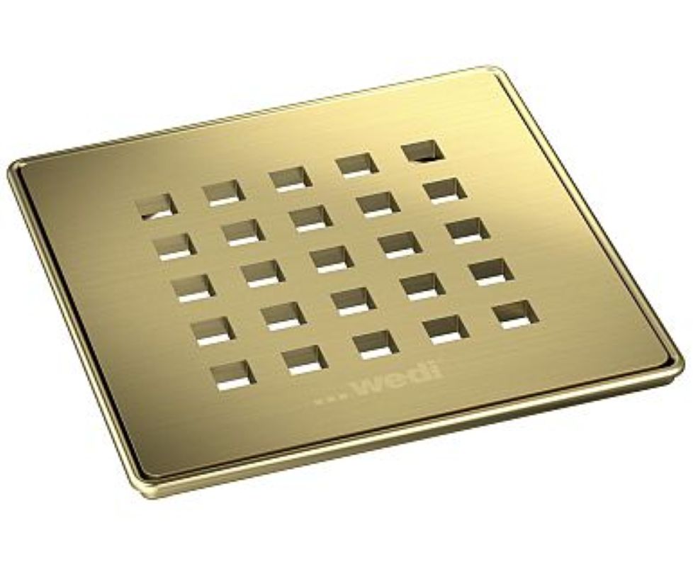 wedi Fundo drain grid 5.1 metallic gold, square solid 115x115x5mm