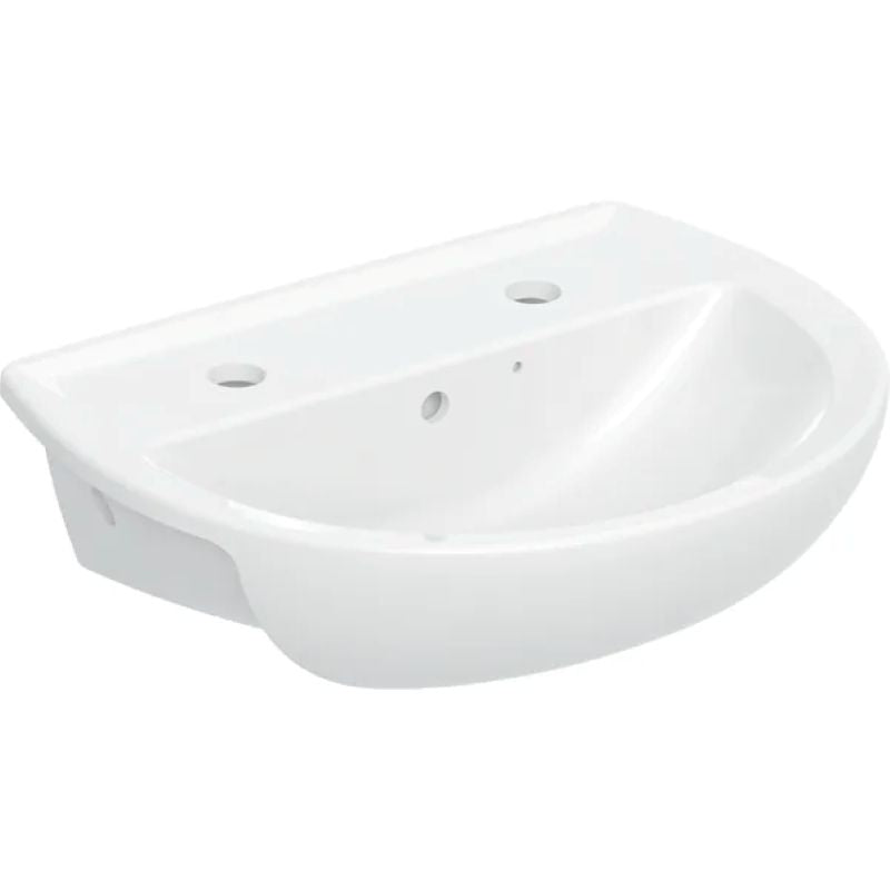 Twyford Alcona 500mm 2 Tap Hole Semi-Recessed Basin With Chainstay Hole