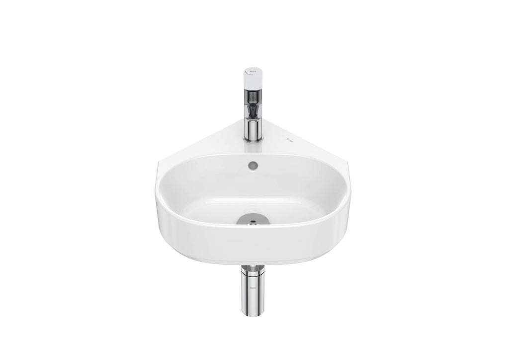 Roca The Gap Wall Hung Corner Basin 400X440 1 Tap Hole White