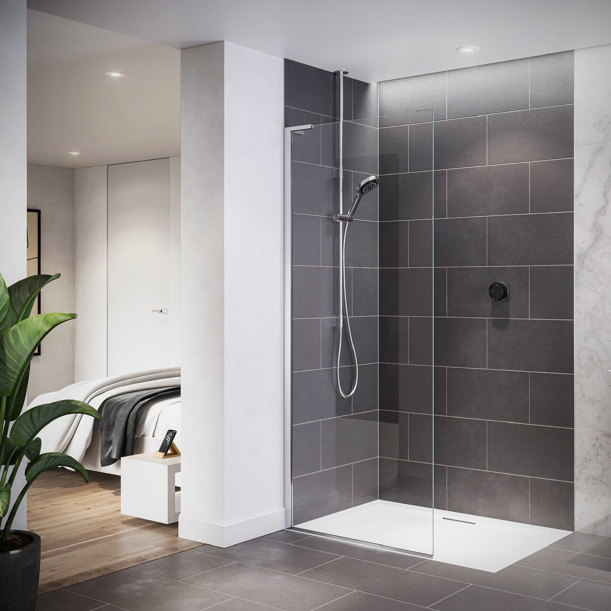 Mira Platinum - Single Outlet Ceiling Fed Digital Shower, High Pressure (1.1981.007)
