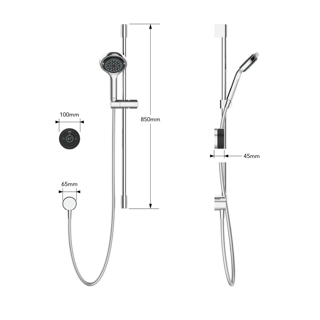 Mira Platinum - Single Outlet Digital Rear Fed Shower, Low Pressure (1.1981.004)