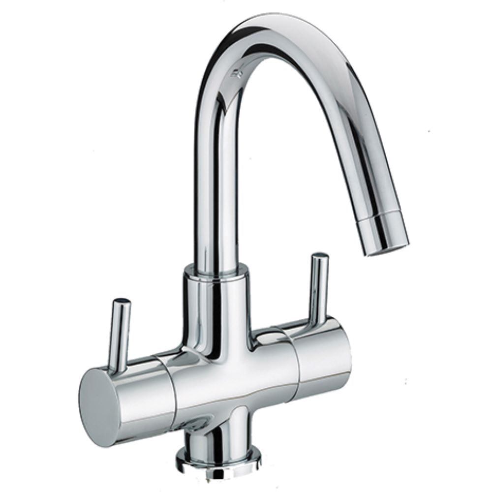 Bristan Pairism 2 Handle Basin Mixer Tap With Swivel Spout Chrome PM BAS2 C