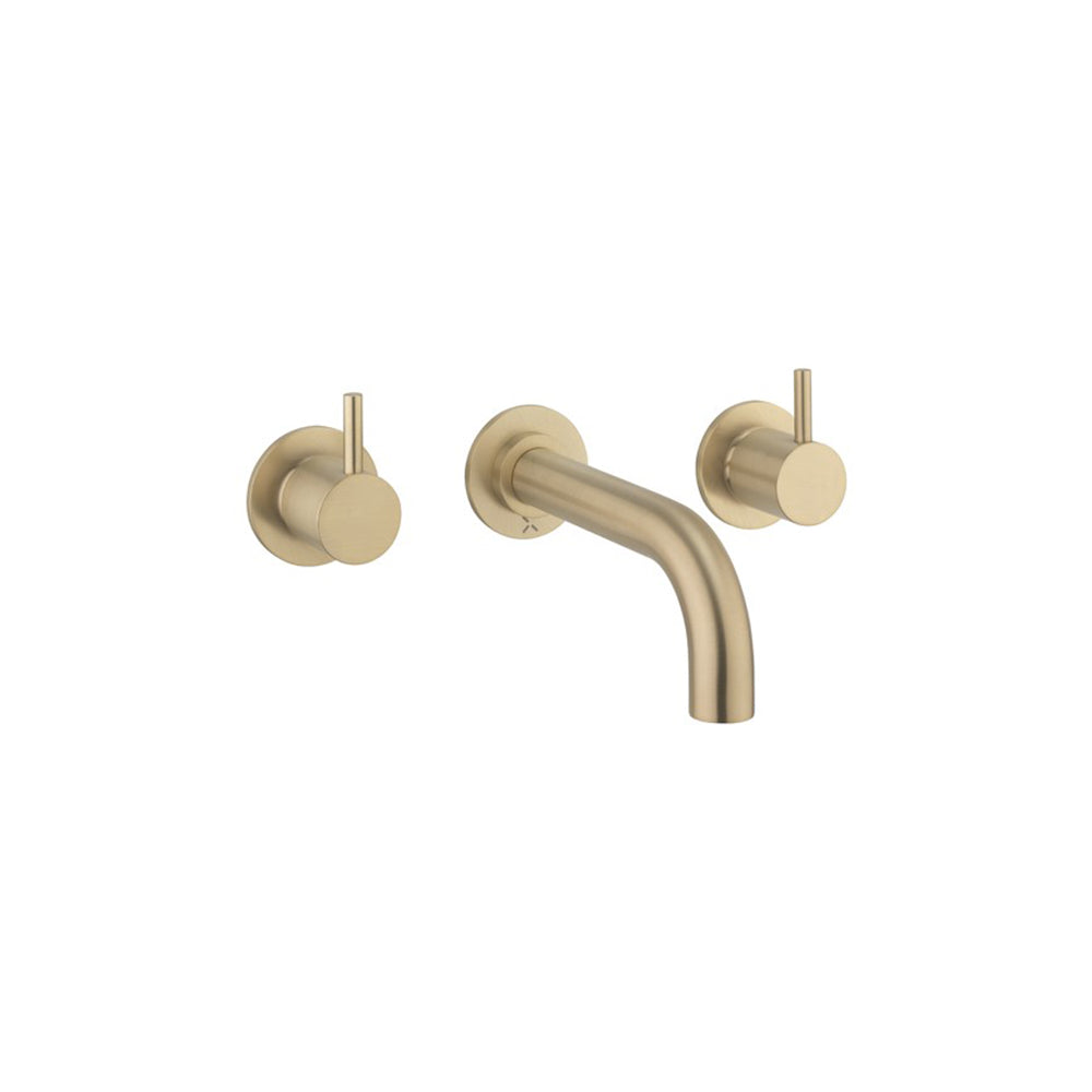 Crosswater MPairO Bath 3H Filler Wall Mounted Brushed Brass