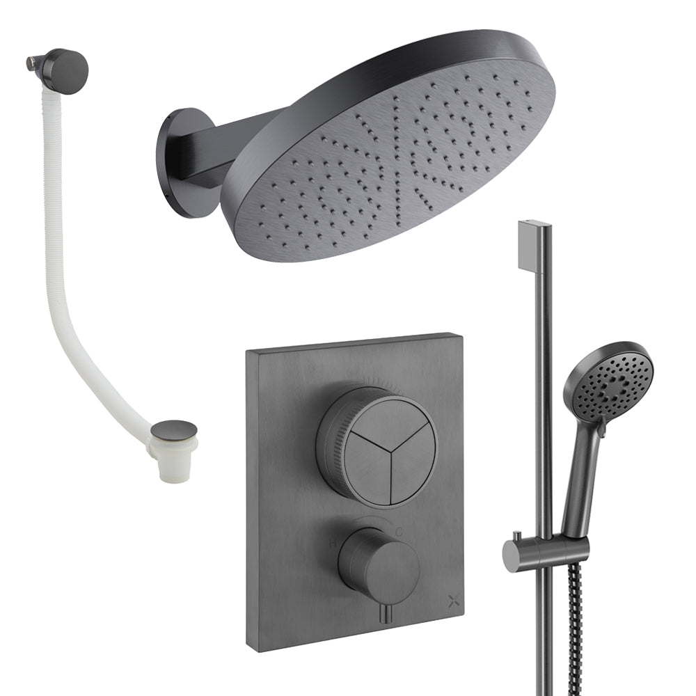 Crosswater Push Shower Set 10 Slate