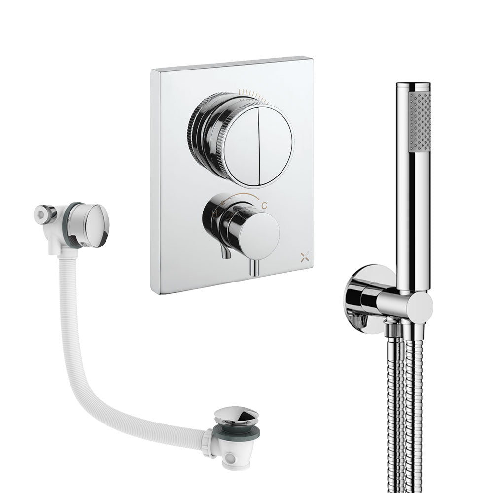 Crosswater Push Shower Set 3 Chrome