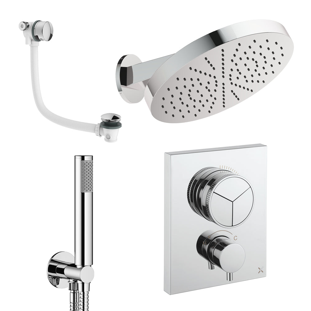Crosswater Push Shower Set 9 Chrome