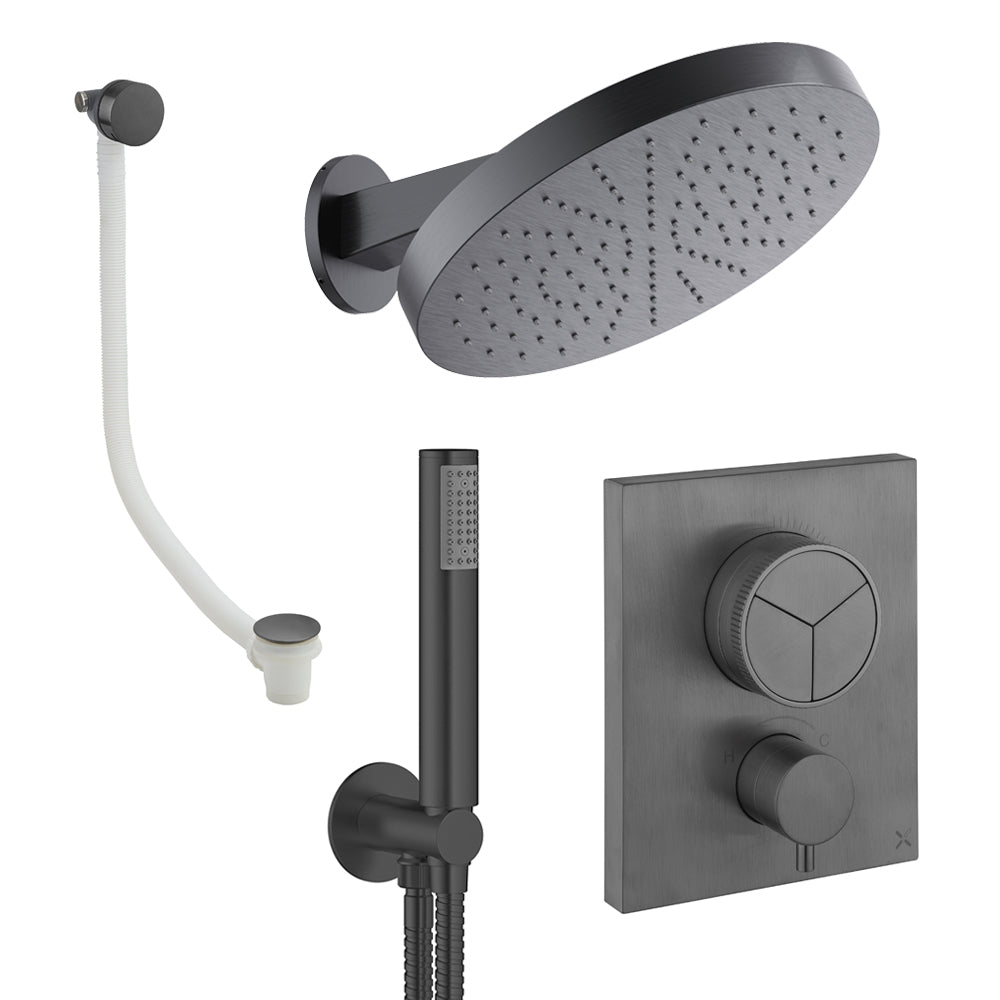 Crosswater Push Shower Set 9 Slate