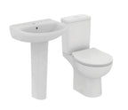 Ideal Standard Simplicity+ Pick Up Pack - Toilet (Including Seat) and 1 Taphole 550mm Basin with Full Pedestal
