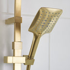 Bristan Qubo Safe Touch Thermostatic Dual Outlet Shower Brushed Brass QB SHXDIVCTFF BB.