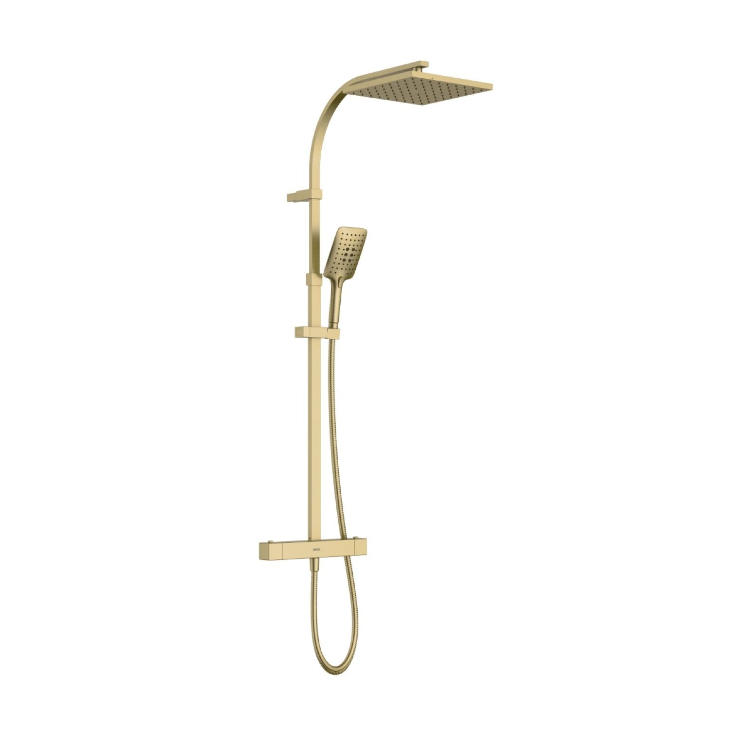 Bristan Qubo Safe Touch Thermostatic Dual Outlet Shower Brushed Brass QB SHXDIVCTFF BB.