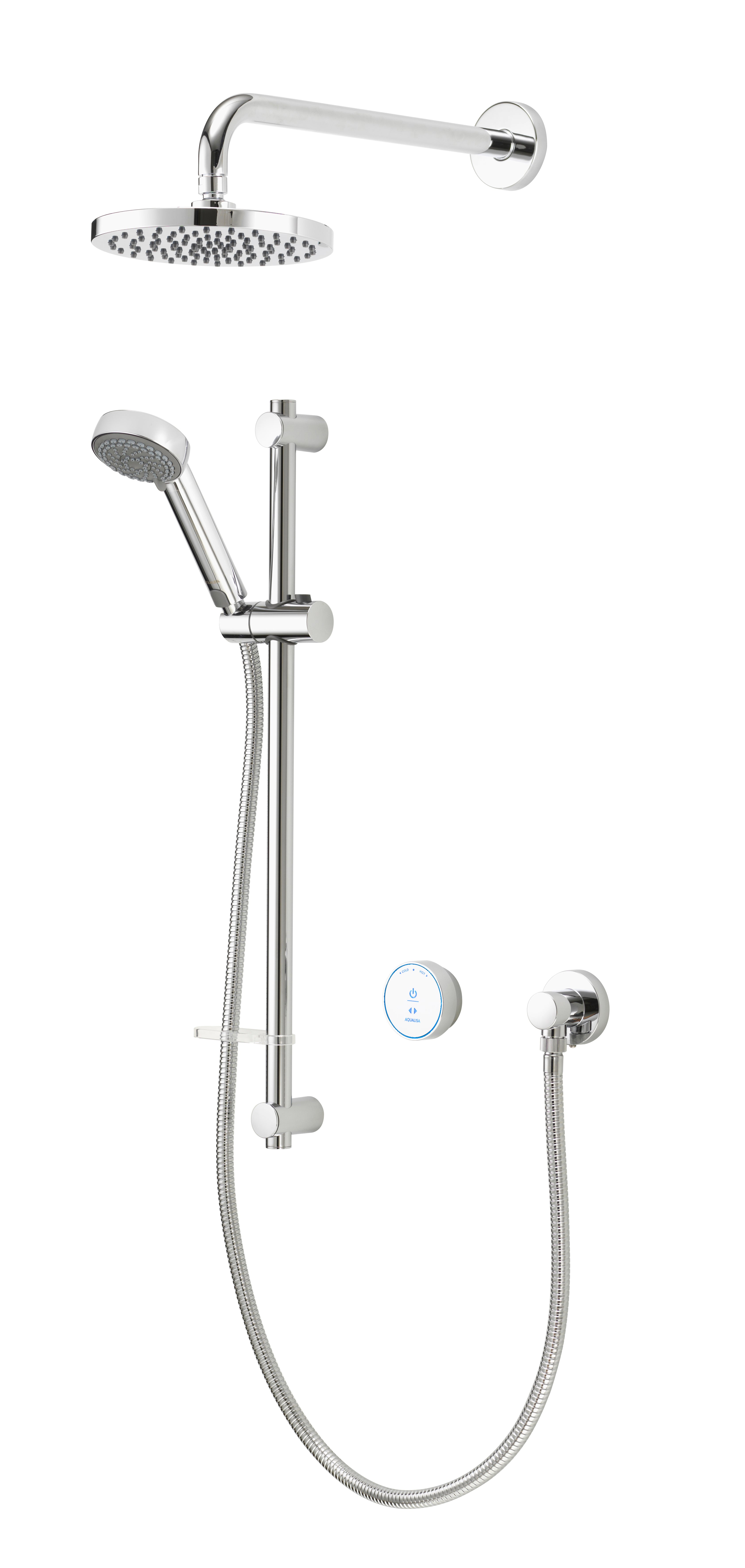 Aqualisa Quartz Blue Smart Divert Concealed Adjustable With Wall Fix Hds (Gravity Pumped) QZSB.A2.BV.DVFW.20