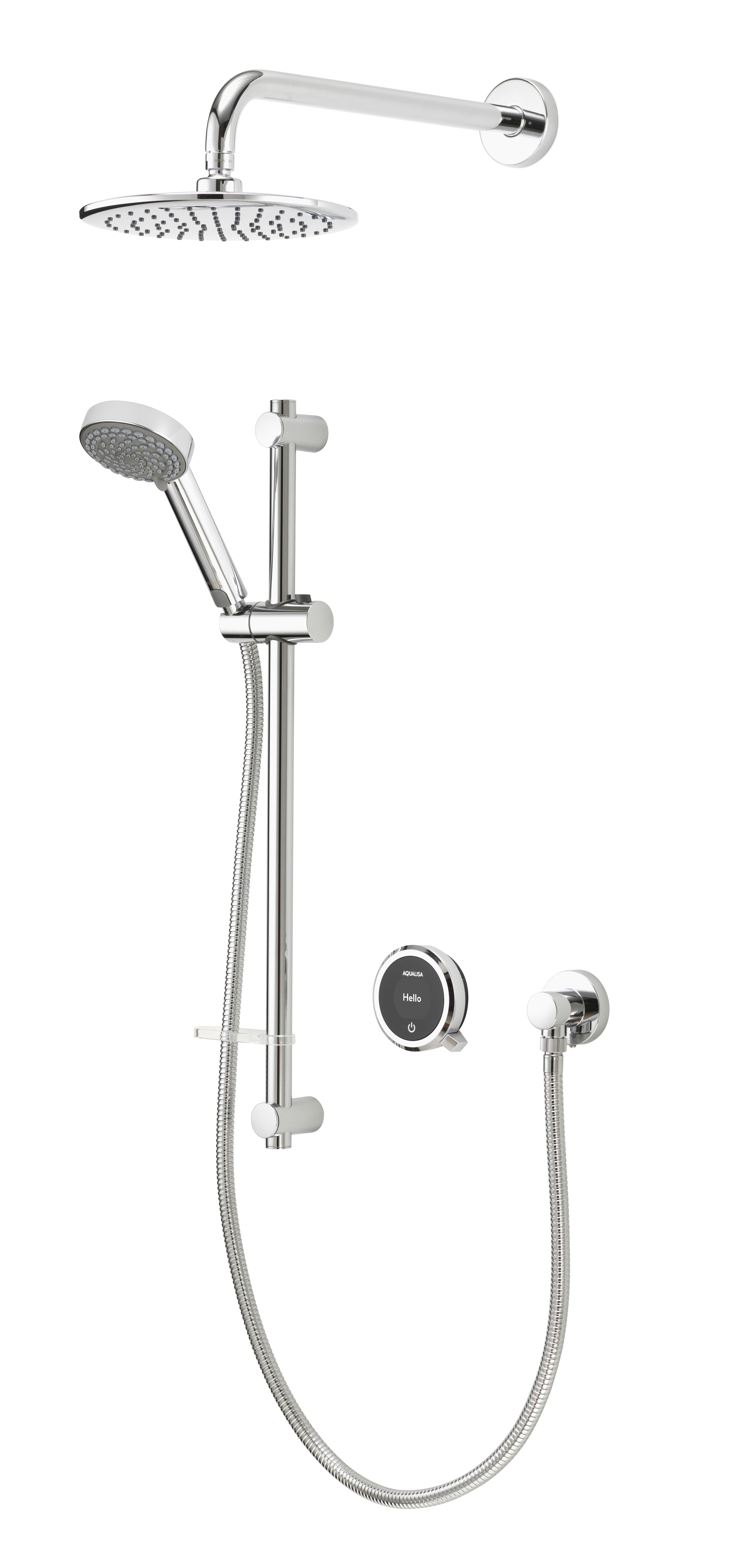 Aqualisa Quartz Touch Smart Divert Concealed Adjustable & Fixed Wall Head (Gravity Pumped) QZST.A2.BV.DVFW.20