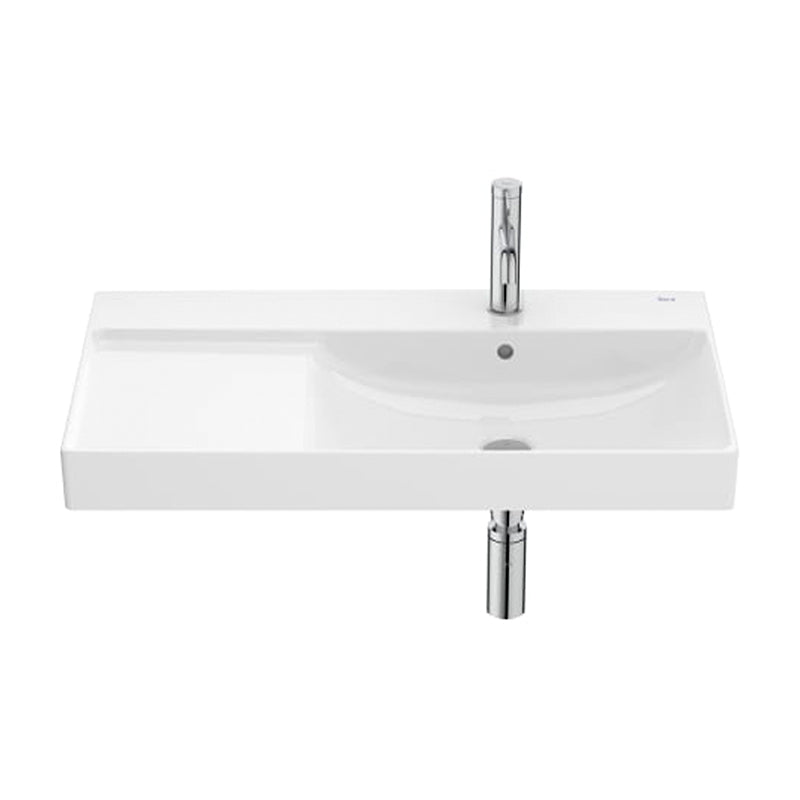 Roca Ona Asymetric Right Hand White  Basin 800 X 460 mm 1 Taphole White