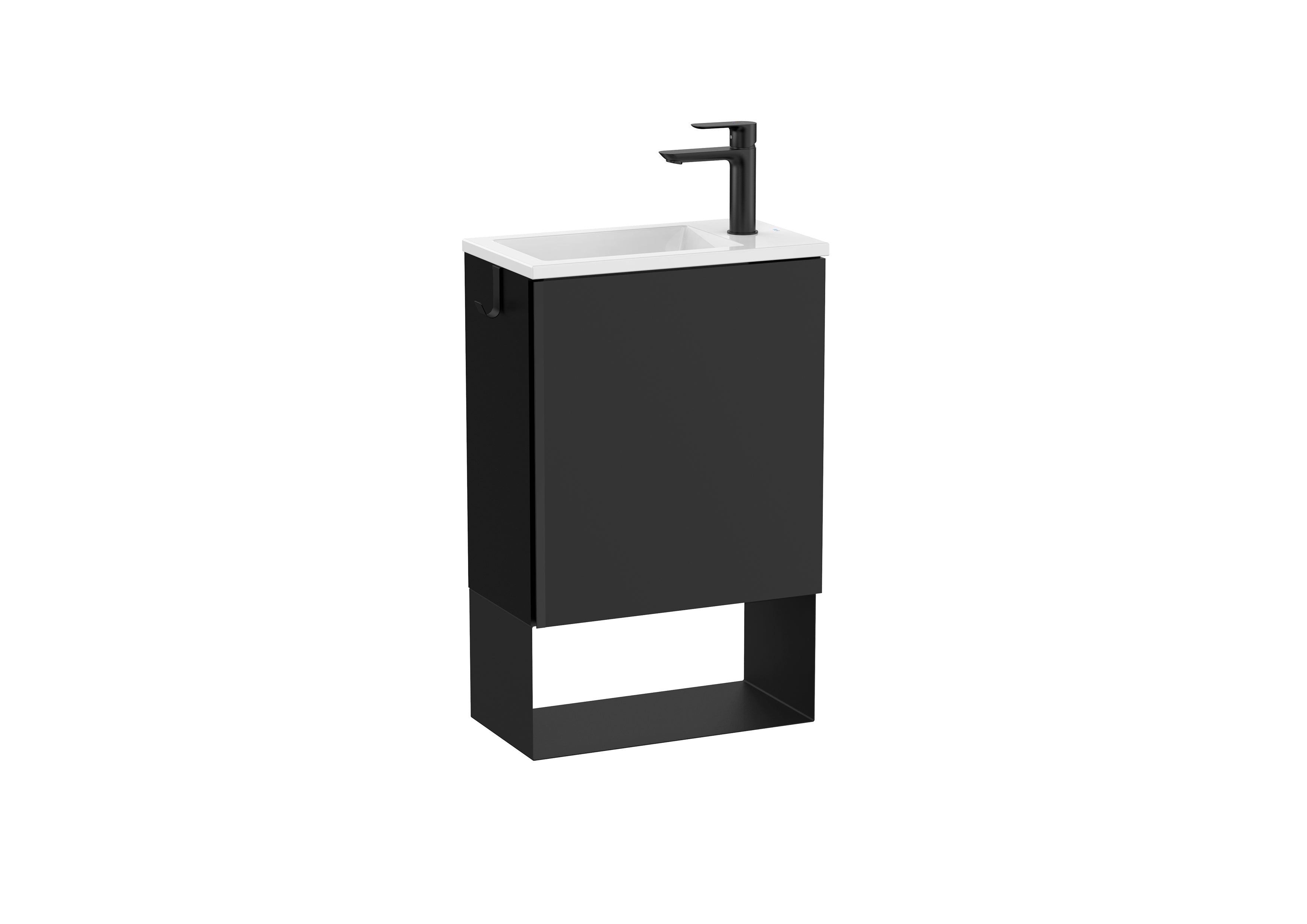 Roca Mini-Pro 450mm 1 Door Vanity Unit & Basin - Matt Black -