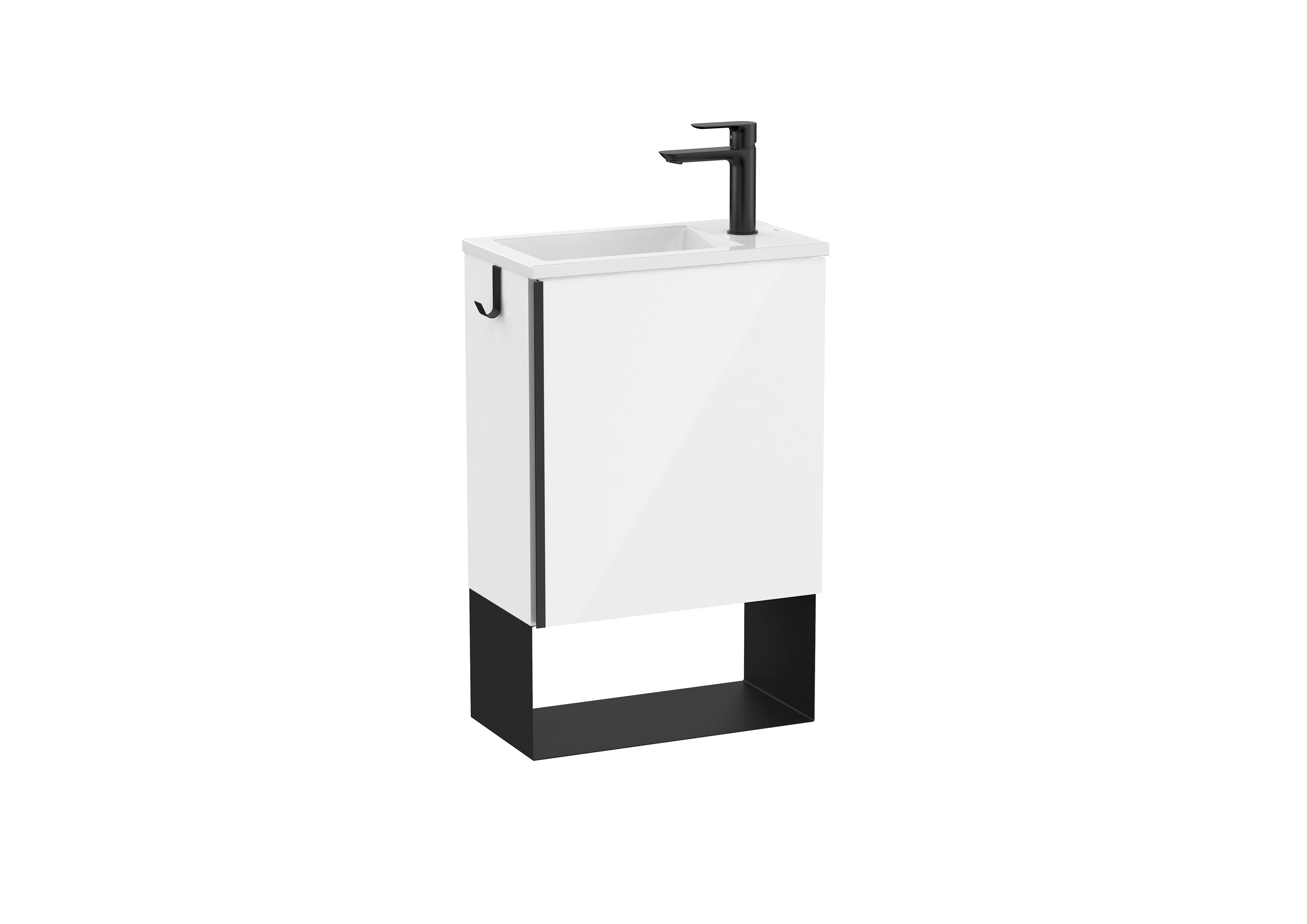 Roca Mini-Pro 450mm 1 Door Vanity Unit & Basin - Gloss White -