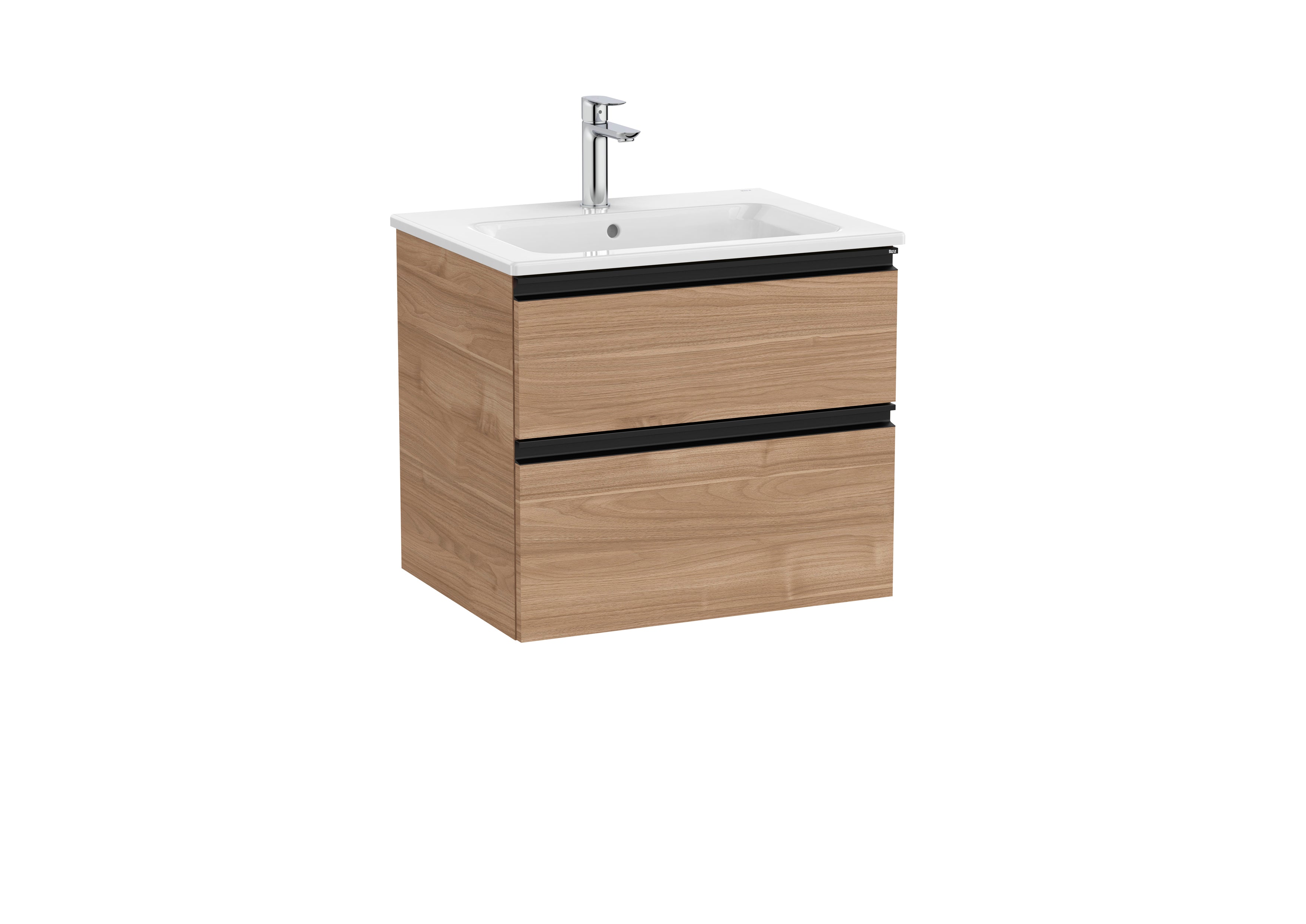 Roca The Gap Vanity Unit 2 Drawer 550mm Walnut