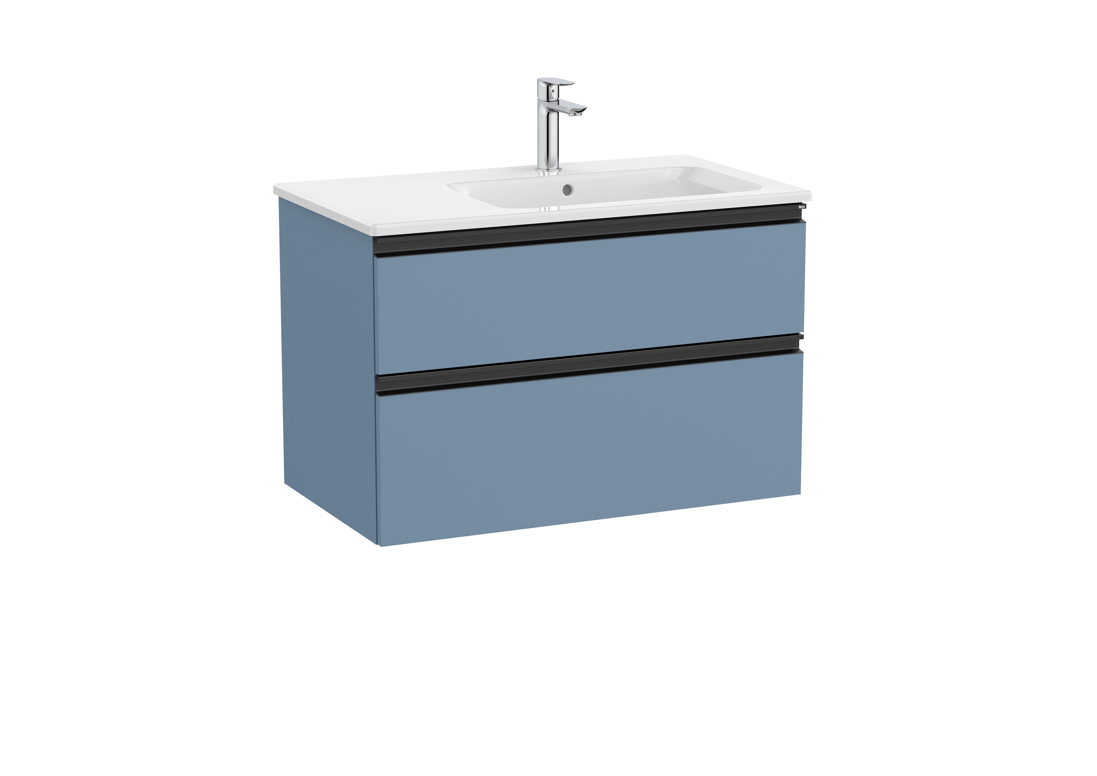 Roca The Gap Vanity Unit 2 Drawer Right Hand 800mm Matt Blue