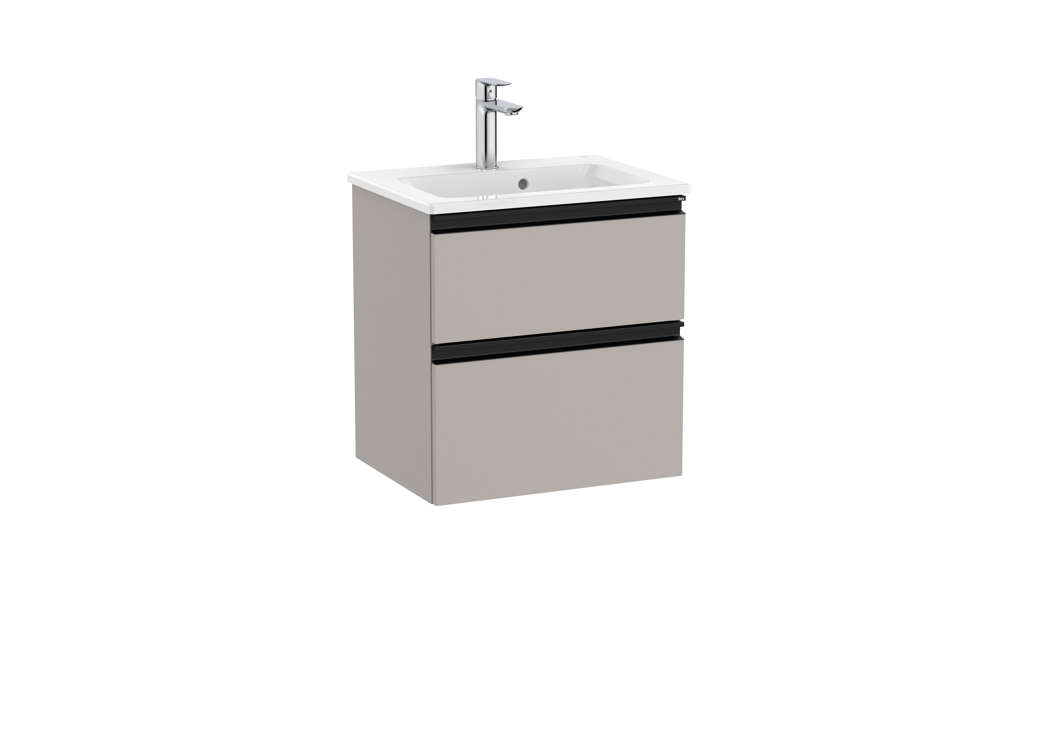 Roca The Gap Compact Unit 2 Drawer Unit 500mm Matt Grey