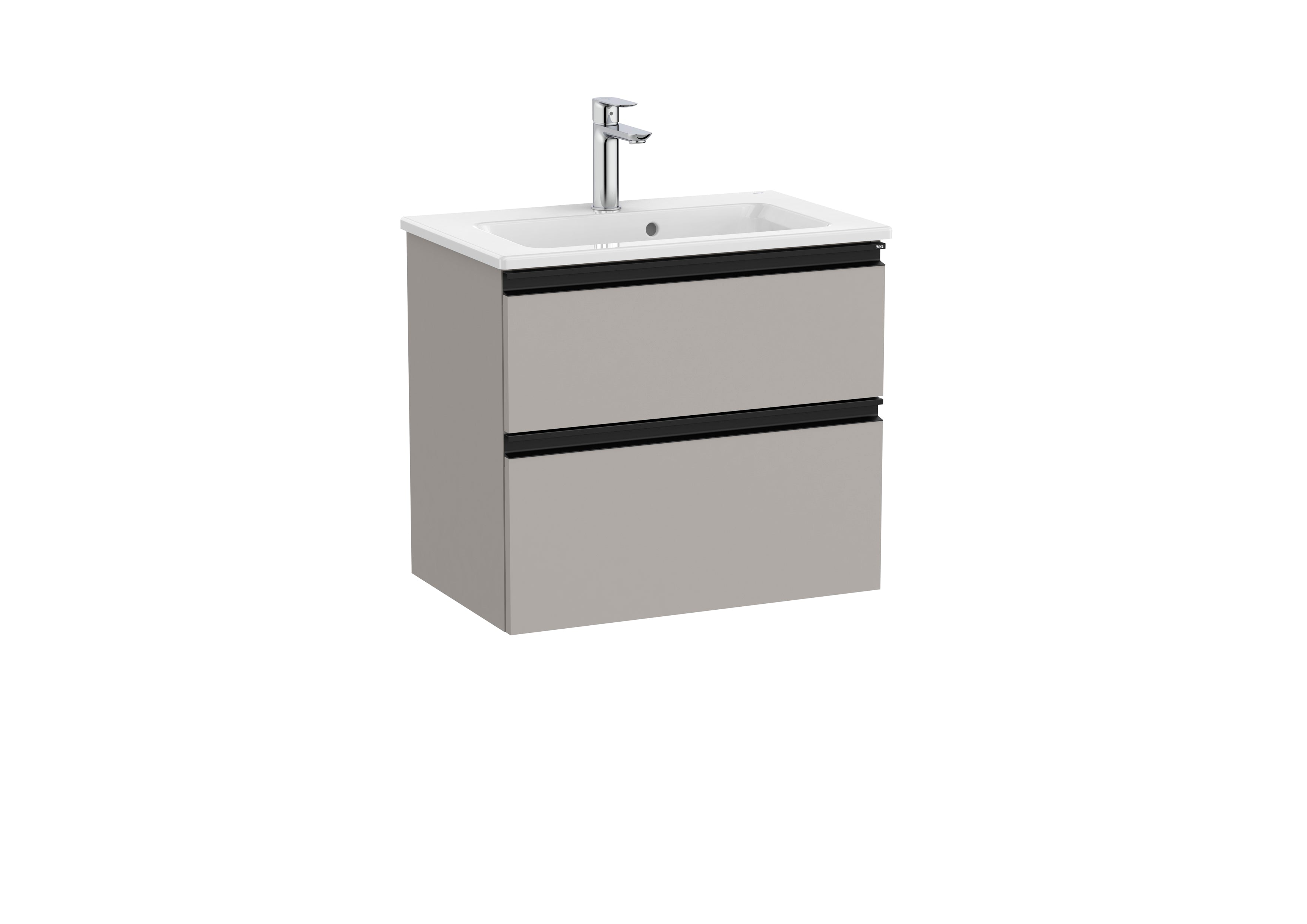 Roca The Gap Compact Unik 2 Drawer Vanity Unit 600mm Matt Grey