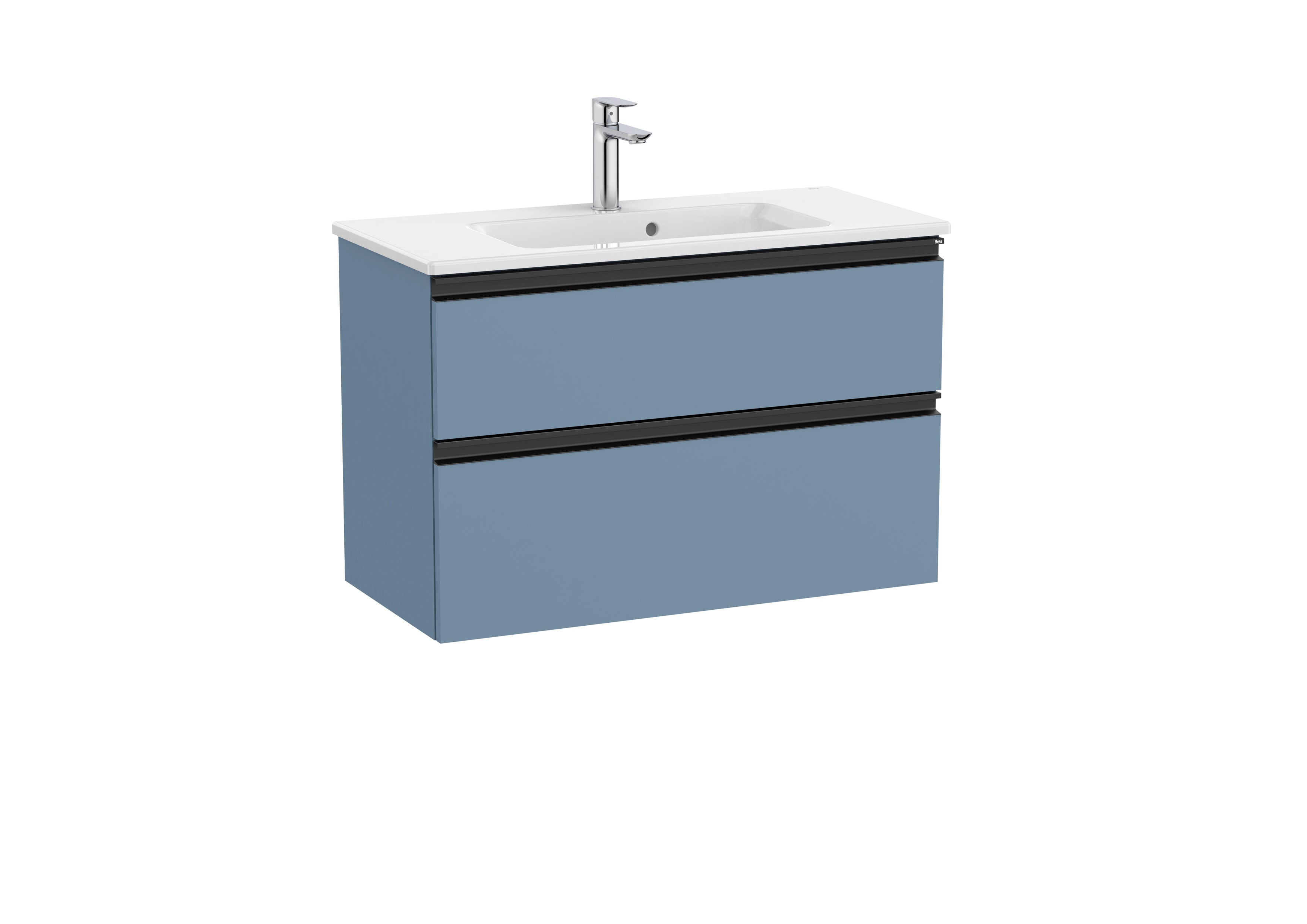 Roca The Gap Compact Unik 2 Drawer Unit 800mm Matt Blue