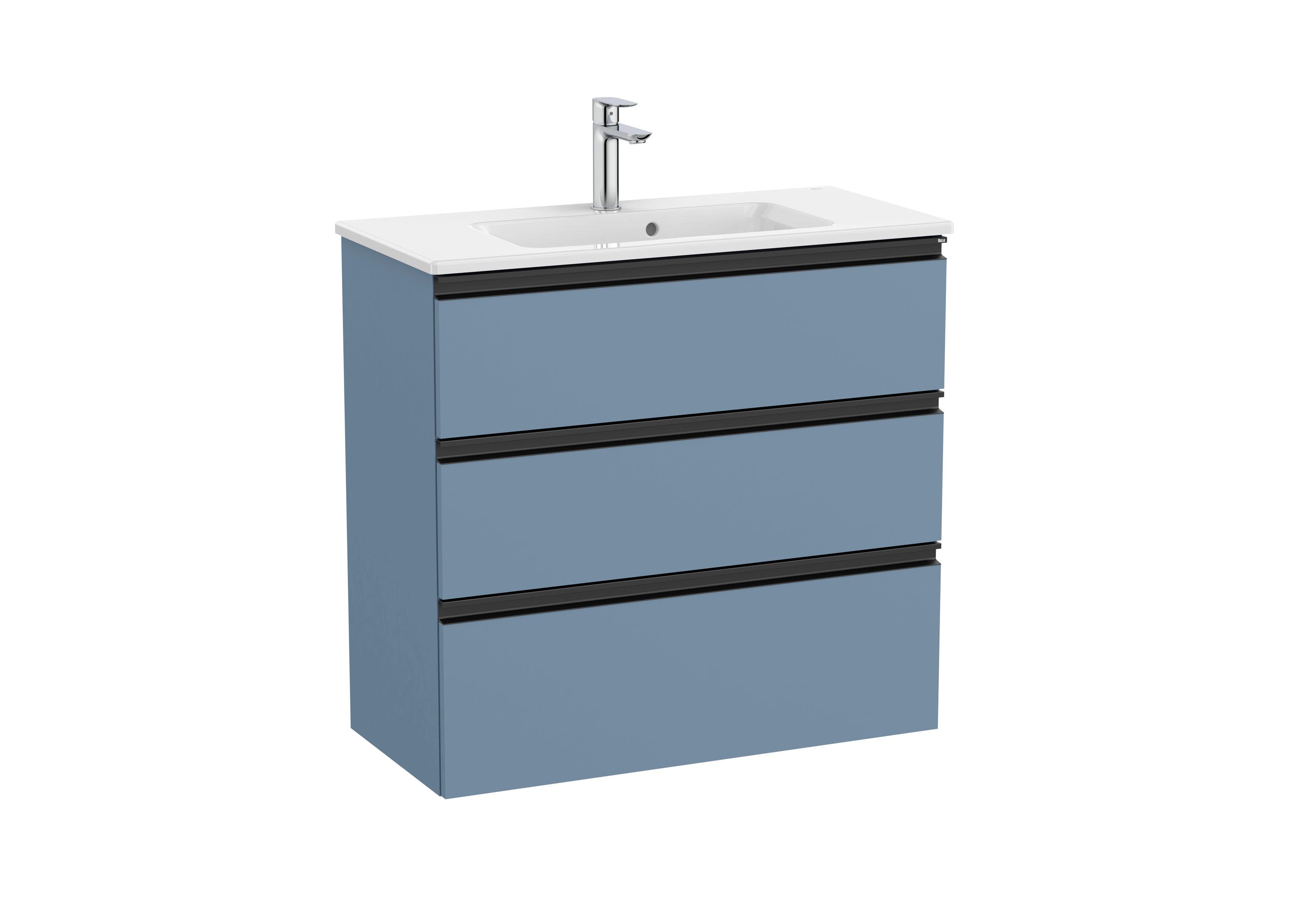 Roca The Gap Compact Unit 3 Drawer Unit 800mm Matt Blue