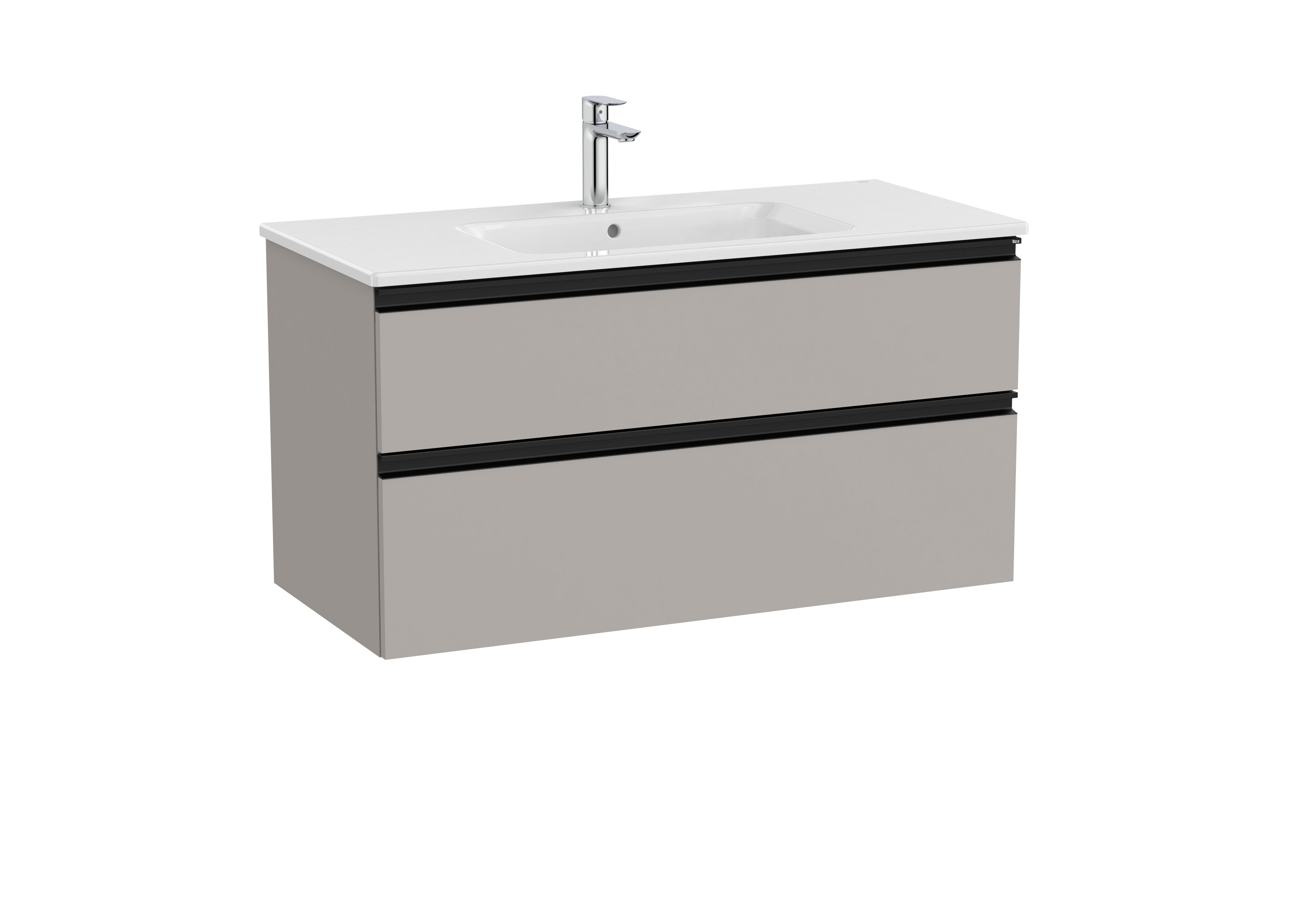 Roca The Gap Vanity Unit 2 Drawer 1000mm Matt Grey
