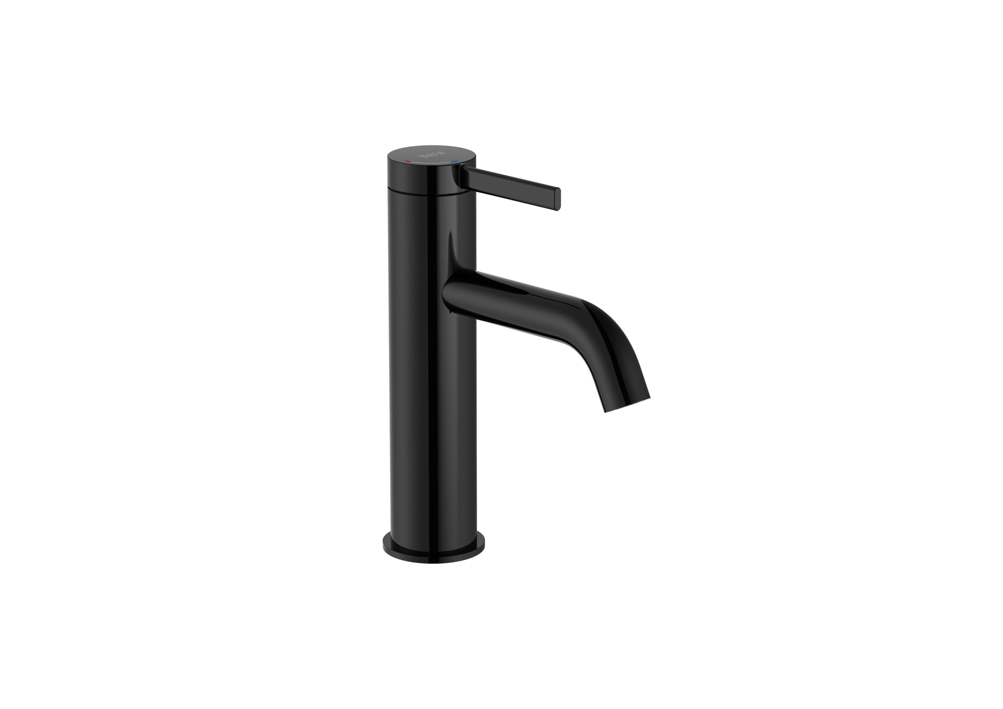 Roca Ona Basin Mixer Smooth Body Click Clack Waste Titanium Black