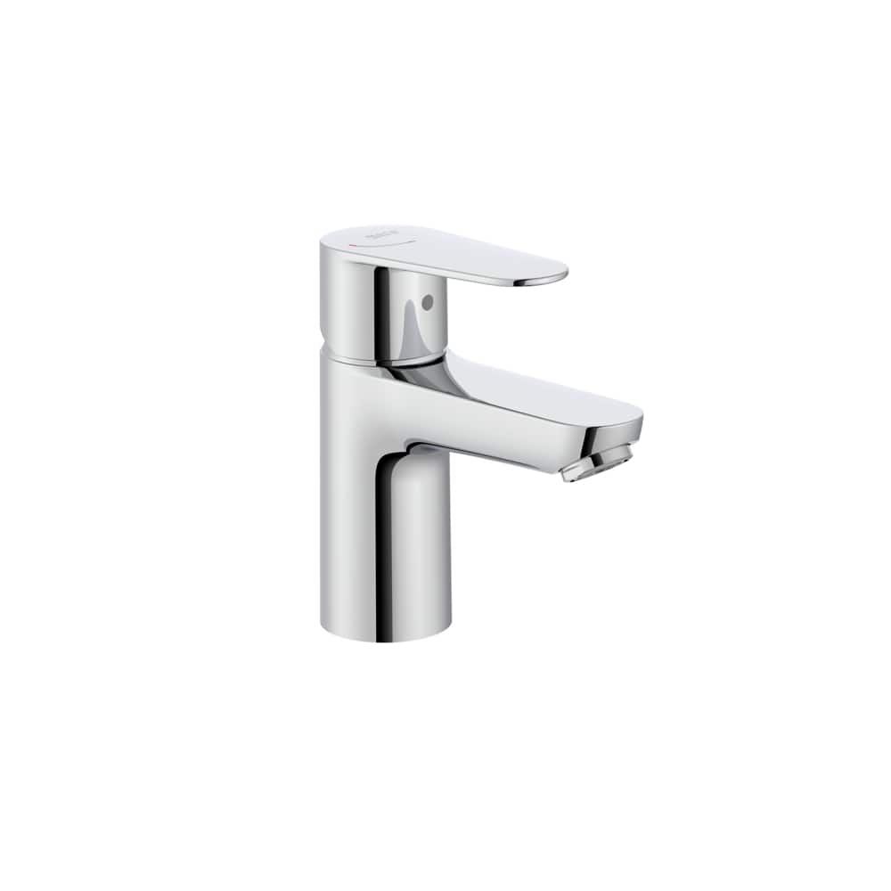 Roca Victoria Plus "S" Smooth Body Basin Mixer Tap with Click Clack Waste, Cold Start Chrome