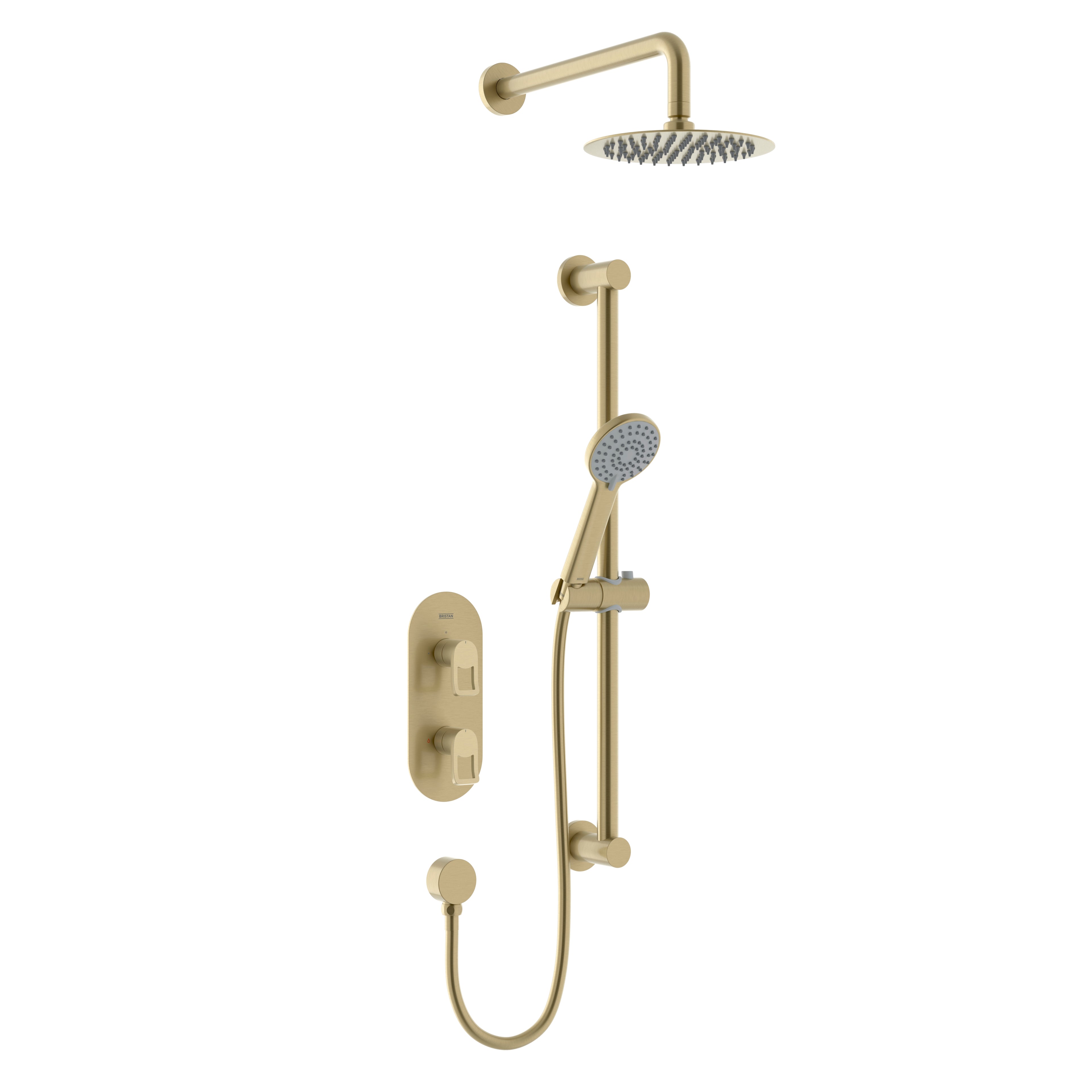 Bristan Saffron Brushed Brass Concealed Dual Control Shower Pack SAFFRON BB SHWR PK.
