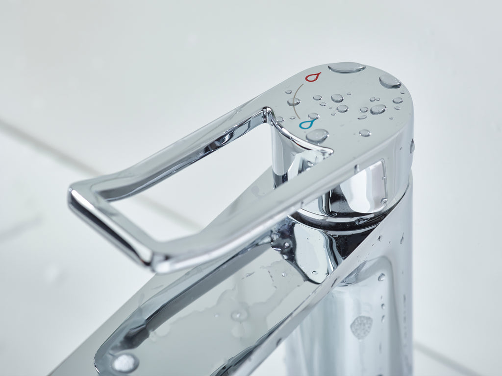 Bristan Saffron Eco Start Basin Mixer Tap with Clicker Waste Chrome SAF ES BAS C