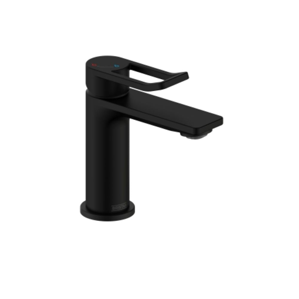 Bristan Saffron Eco start Small Basin Mixer Tap with Clicker Waste Black SAF ES SMBAS BLK