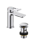 Bristan Saffron Eco start Small Basin Mixer Tap with Clicker Waste Chrome SAF ES SMBAS C