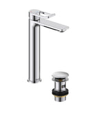 Bristan Saffron Eco start Tall Basin Mixer Tap with Clicker Waste Chrome SAF ES TLBAS C