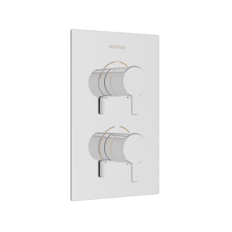 Heritage Dartmouth 2 Outlet 2 Handle Concealed Thermostatic Valve Chrome