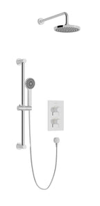 Heritage Dartmouth Concealed 2 Outlet 2 Handle Thermostatic Valve with Fixed Head and Flexible Kit Chrome