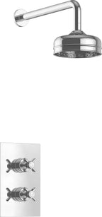 Heritage Bathrooms Dawlish Recessed Shower with Premium Fixed Head Kit Chrome