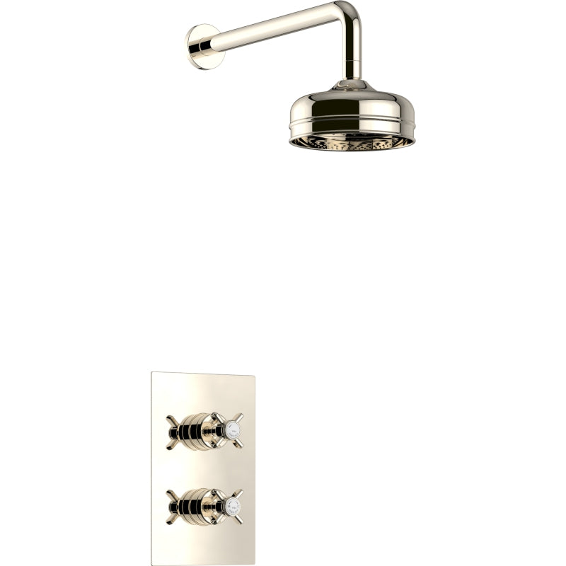 Heritage Dawlish Concealed Valve with Fixed Head Vintage Gold