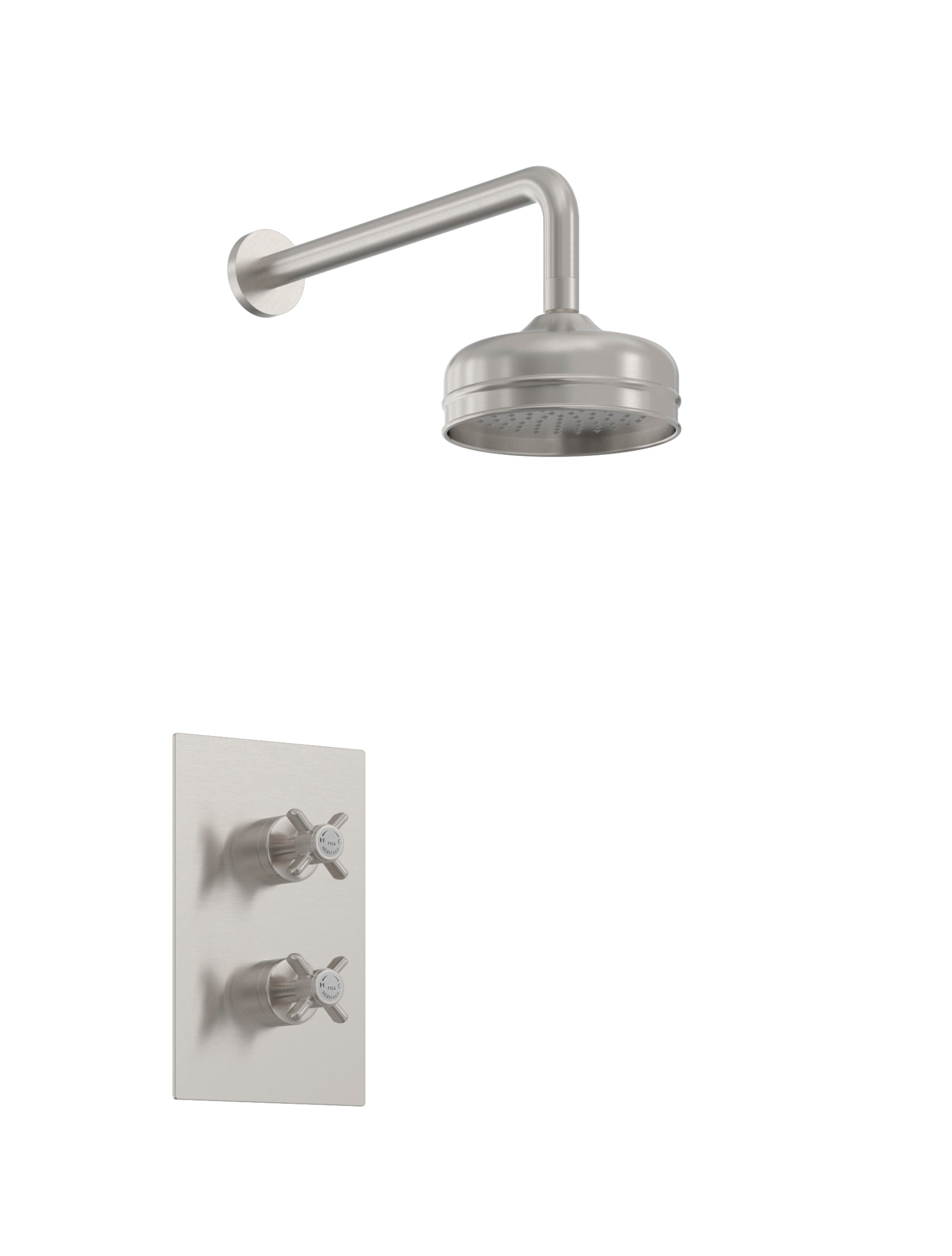 Heritage Dawlish Concealed Valve with Deluxe Flexible Kit Brushed Nickel SDCDUAL11
