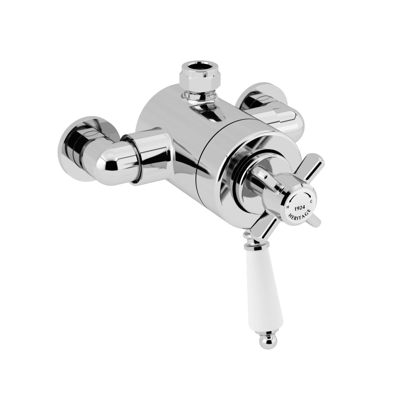 Heritage Dawlish Exposed Shower Valve with Top Outlet Connection Chrome
