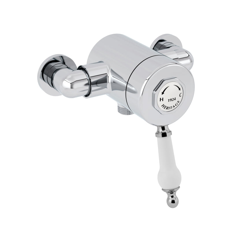 Heritage Glastonbury Exposed Shower Valve with Bottom Outlet Connection Chrome