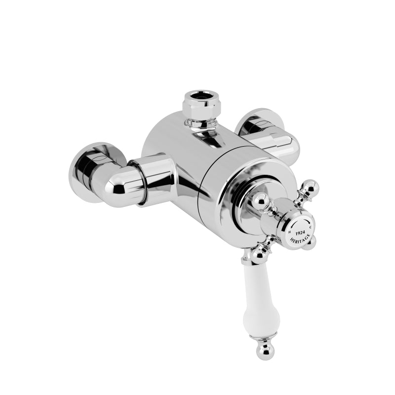 Heritage Hartlebury Exposed Shower Valve with Top Outlet Connection Chrome