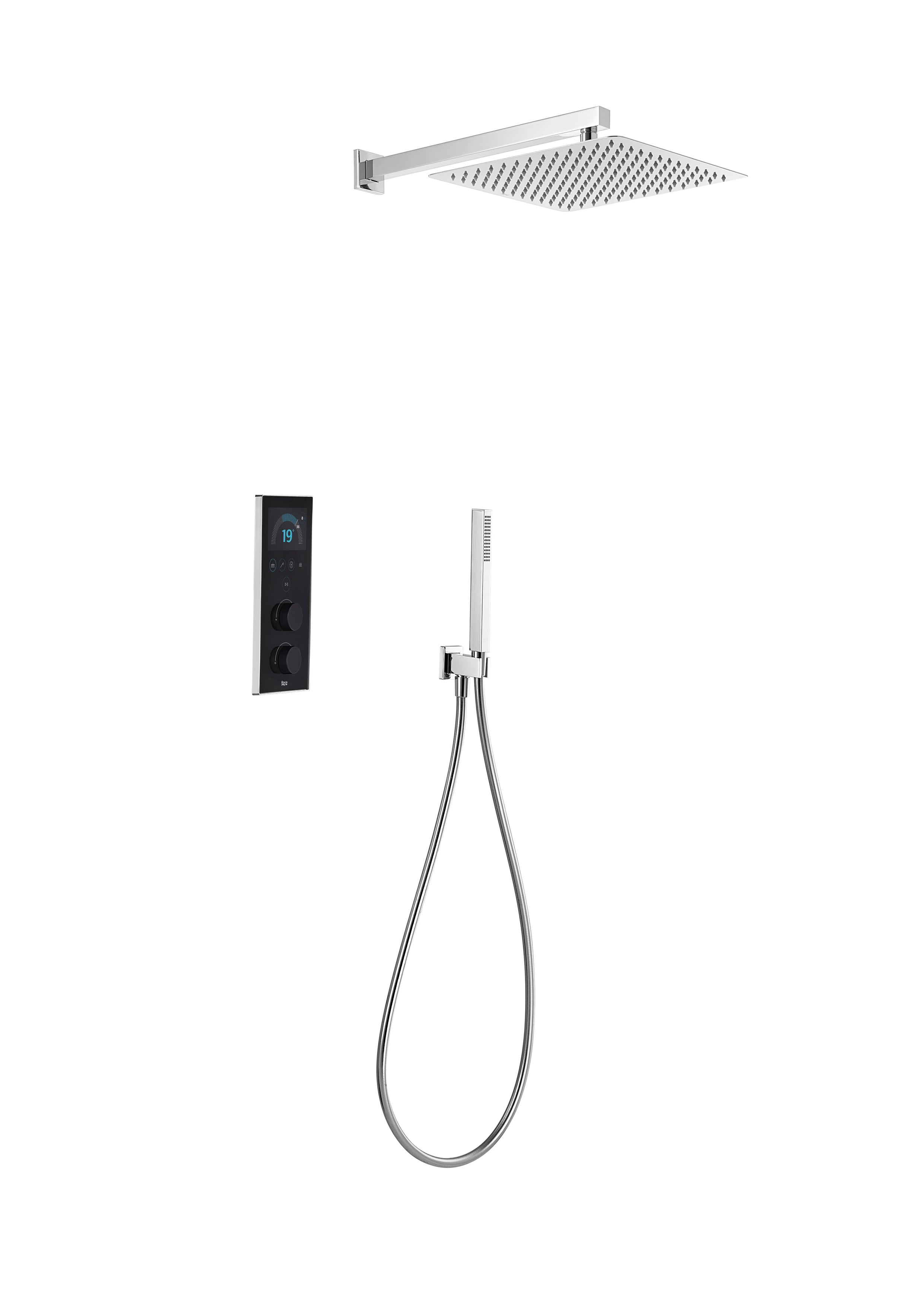 Roca Smart Thermostatic Shower pack - Dual Outlet in Square Design Chrome