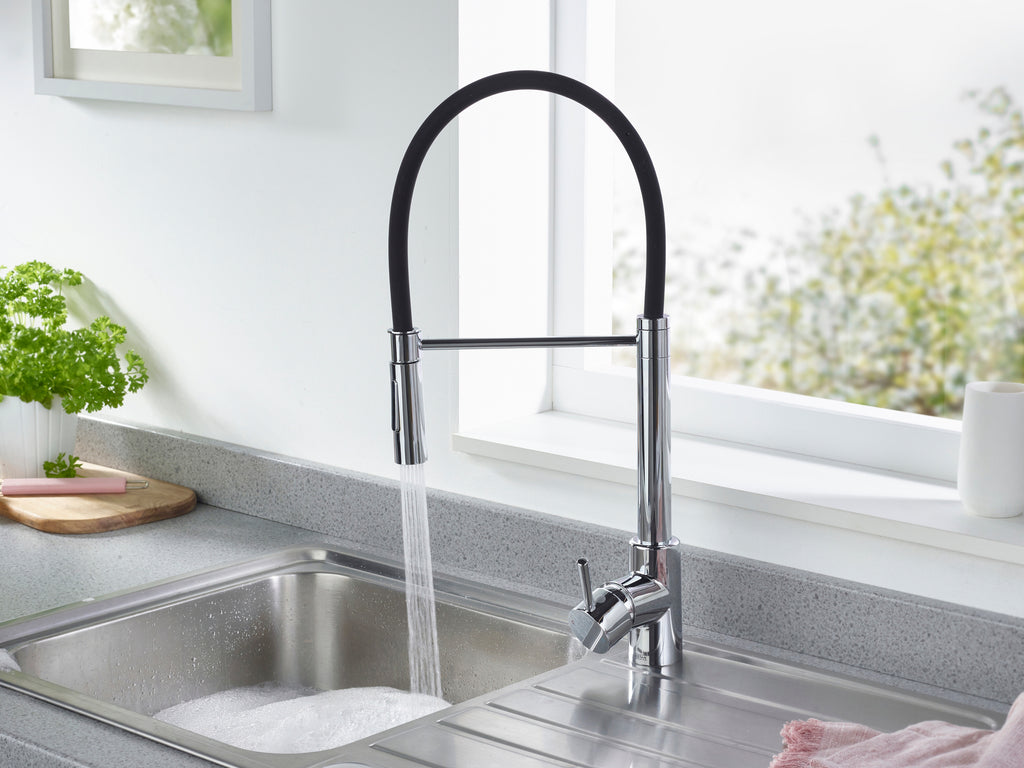 Bristan Silhouette Pairofessional Kitchen Sink Mixer Tap with pull-down hose Chrome SI PROSNK C