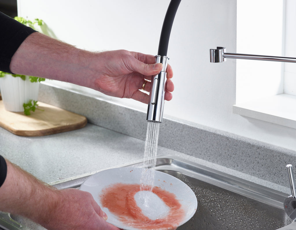 Bristan Silhouette Pairofessional Kitchen Sink Mixer Tap with pull-down hose Chrome SI PROSNK C