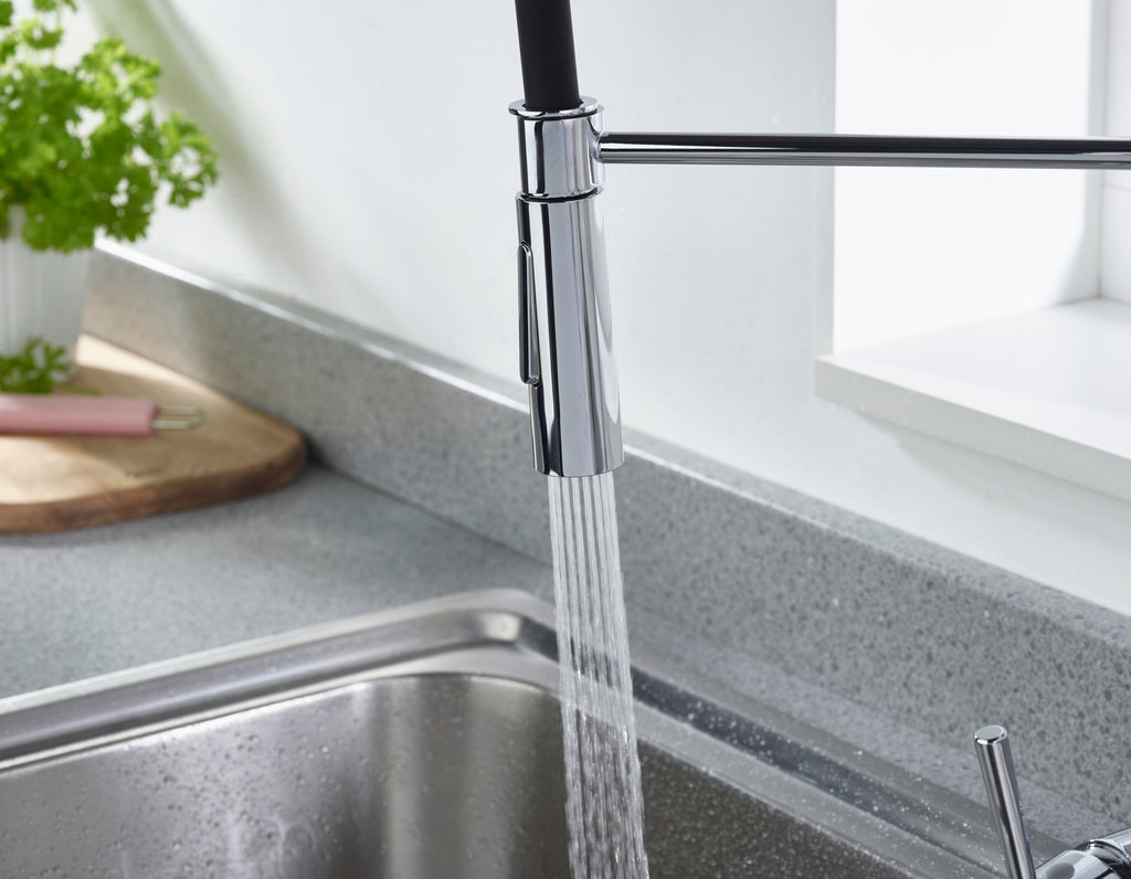 Bristan Silhouette Pairofessional Kitchen Sink Mixer Tap with pull-down hose Chrome SI PROSNK C