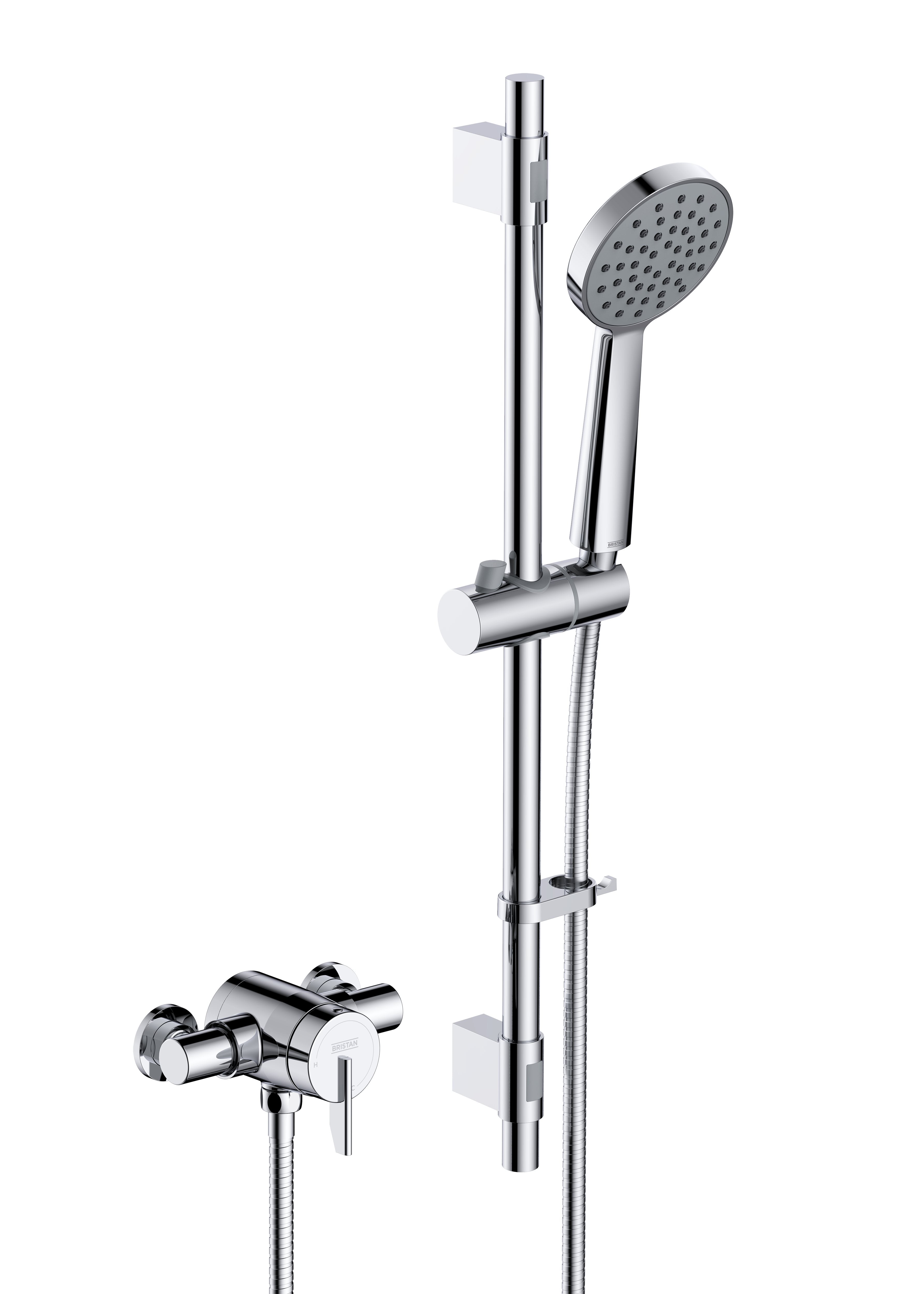 Bristan Sonique3 Thermostatic Exposed Mini Shower Valve with Riser Kit Chrome SOQ3 SHXAR C.