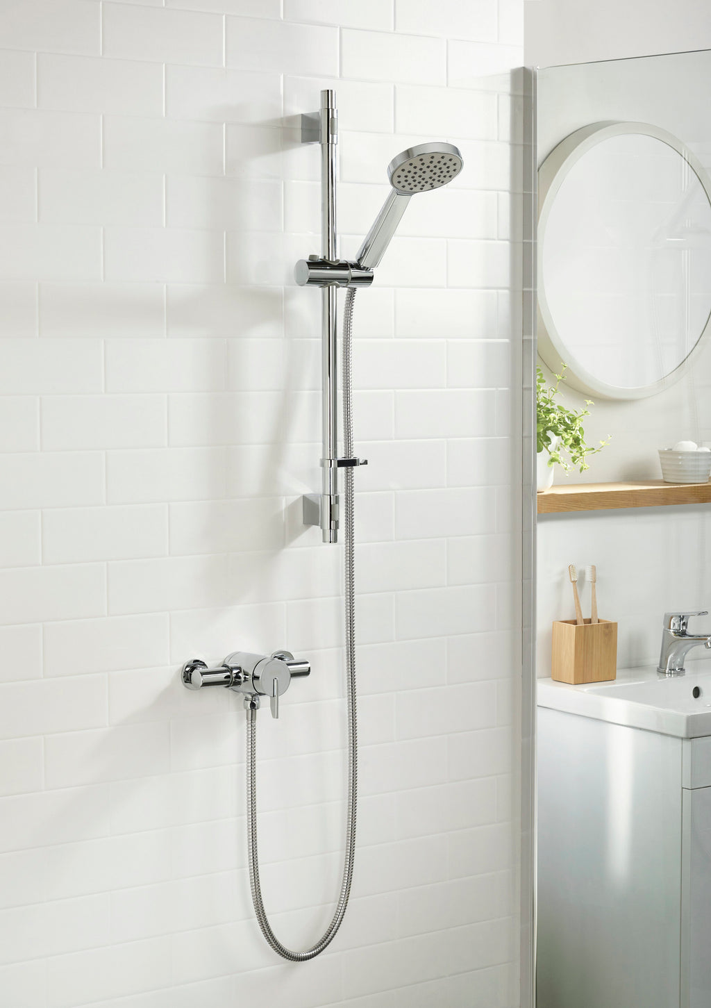 Bristan Sonique3 Thermostatic Exposed Mini Shower Valve with Riser Kit Chrome SOQ3 SHXAR C.